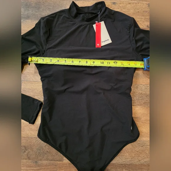 Popilush Women's Black Turtle Neck Shapewear Tummy Control Bodysuit Size Large - Picture 8 of 10